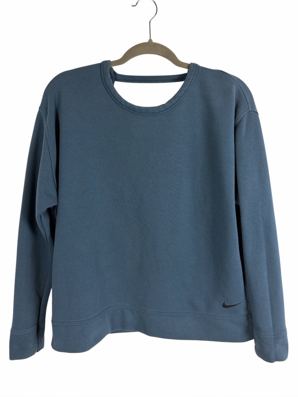 Nike Dri-FIT Open Back Sweatshirt Pullover Slate Blue Medium